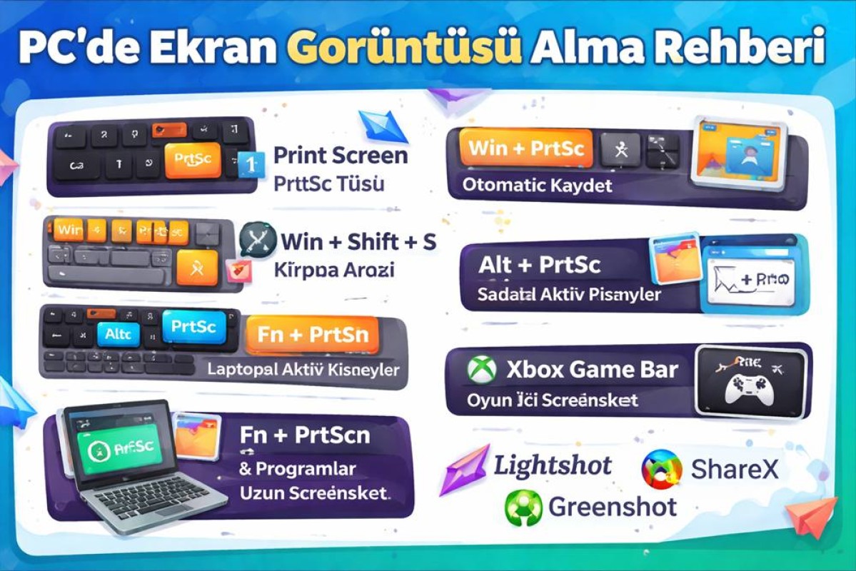 PC’de Ekran Görüntüsü Alma Rehberi (Windows 10/11 Tam Anlatım)