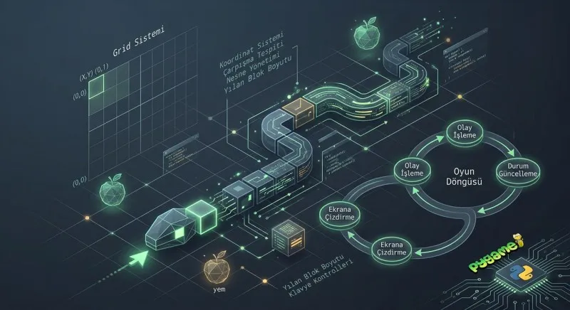 Python ile Temel Oyun Geliştirme Rehberi: Yılan Oyunu Mimarisi