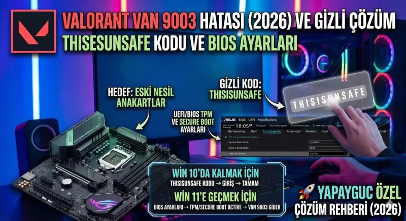 Valorant VAN 9003 Hatası (TPM 2.0 ve Secure Boot) Kesin Çözüm