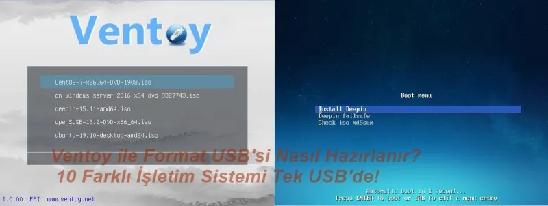 Ventoy Kullanımı - Format USB'si Nasıl Hazırlanır - 10 Farklı İşletim Sistemi Tek USB'de