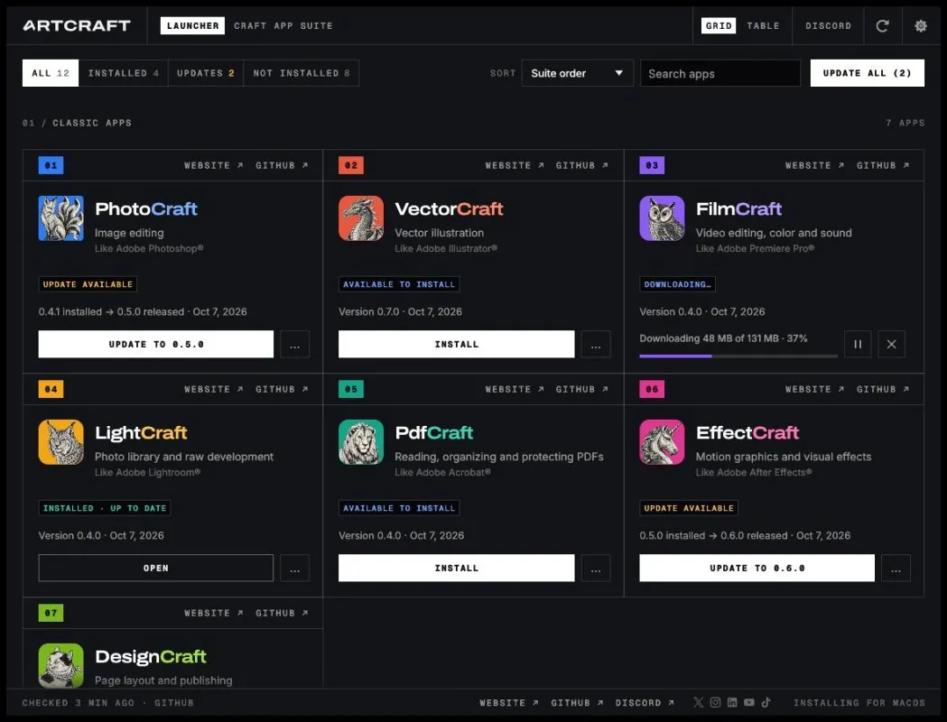 ArtCraft Launcher Ekran Görüntüsü