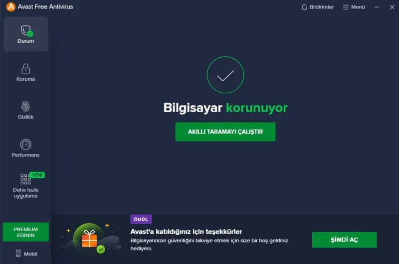 Avast Free Antivirus Ekran Görüntüsü 1