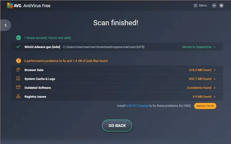 AVG AntiVirus Free Ekran Görüntüsü 2