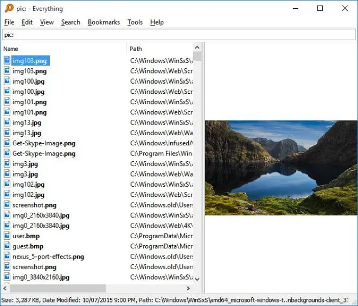 Everything (Voidtools) Ekran Görüntüsü 3