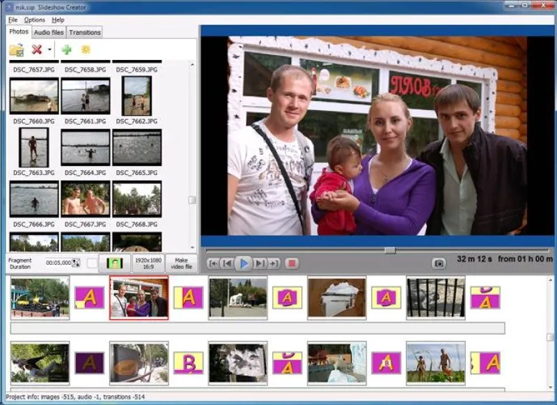 Fotoğrafları Video Yapma Programı Ekran Görüntüsü 1
