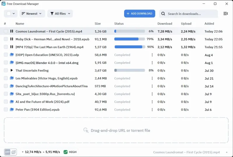 Free Download Manager (FDM) Ekran Görüntüsü 1