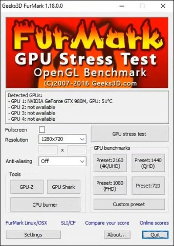 FurMark Ekran Görüntüsü 3