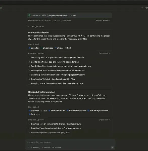 Google Antigravity Ekran Görüntüsü 2