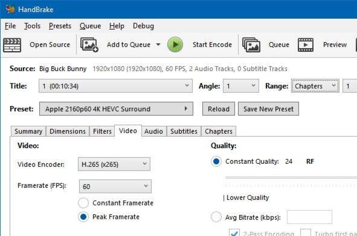 HandBrake Arayüz İnceleme Görseli - 2