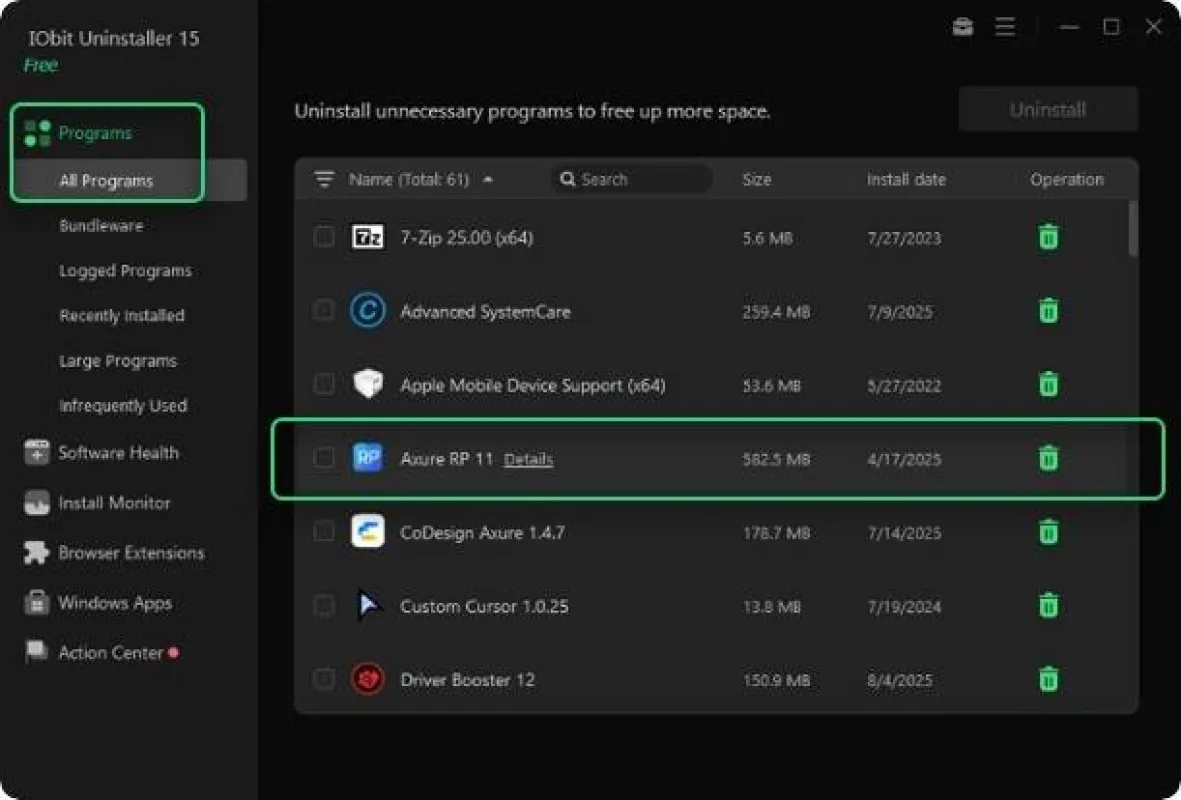IObit Uninstaller - Görsel 1