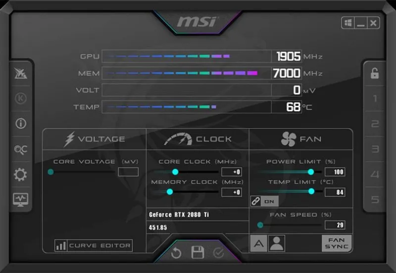 MSI Afterburner Ekran Görüntüsü 1