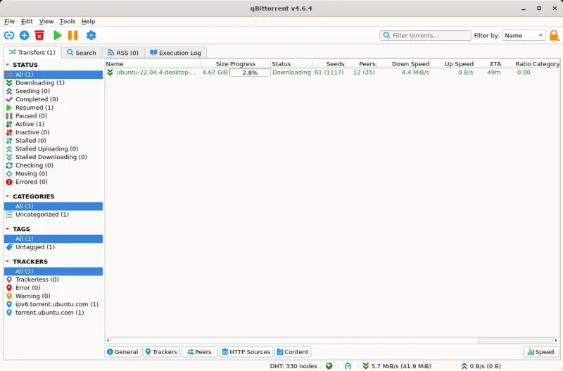 qBittorrent Ekran Görüntüsü 1