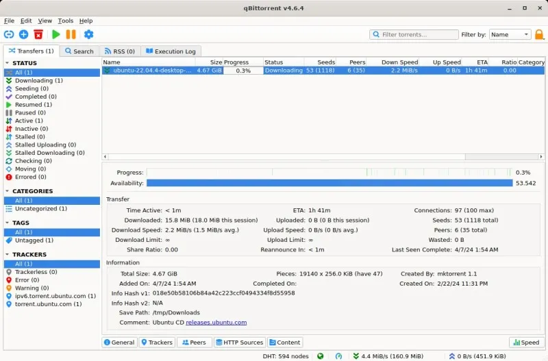 qBittorrent Ekran Görüntüsü 2