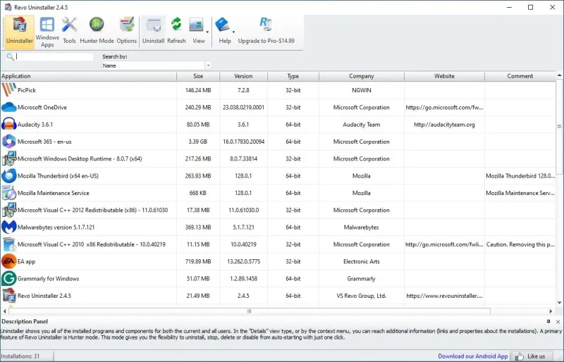 Revo Uninstaller Ekran Görüntüsü 1