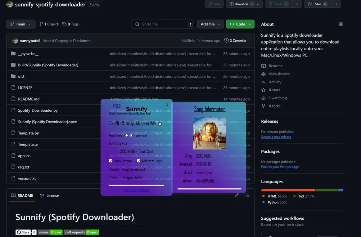 Sunnify Spotify Downloader Ekran Görüntüsü