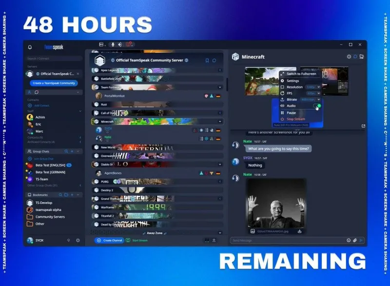 TeamSpeak Ekran Görüntüsü 1