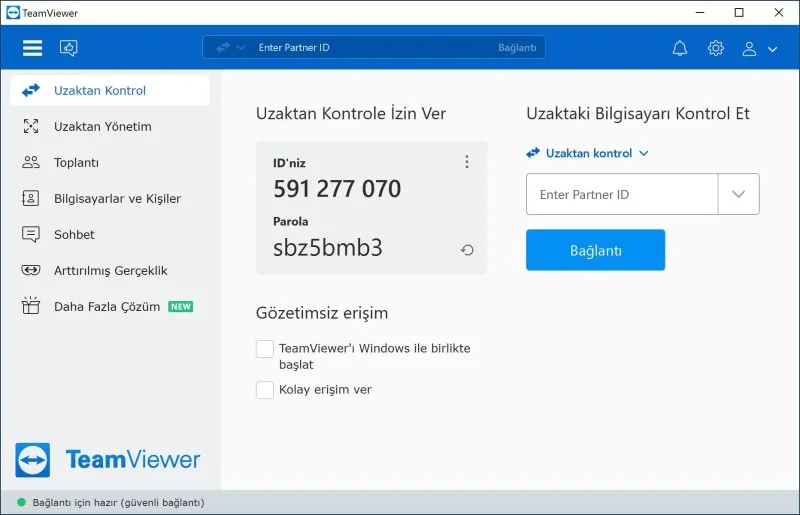 TeamViewer Ekran Görüntüsü 1