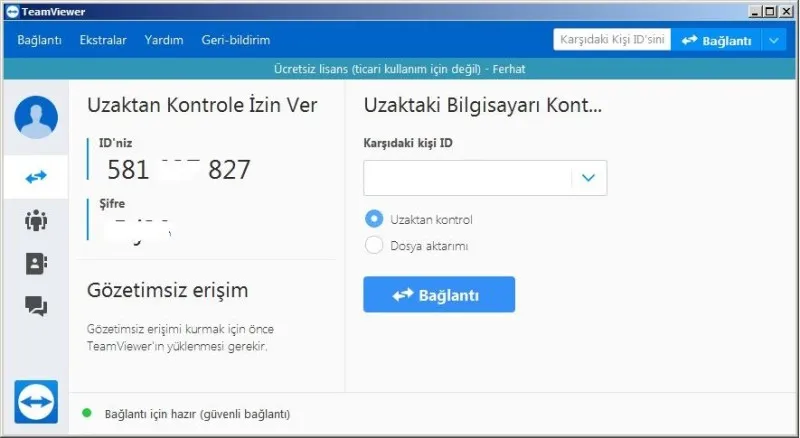 TeamViewer Ekran Görüntüsü 2