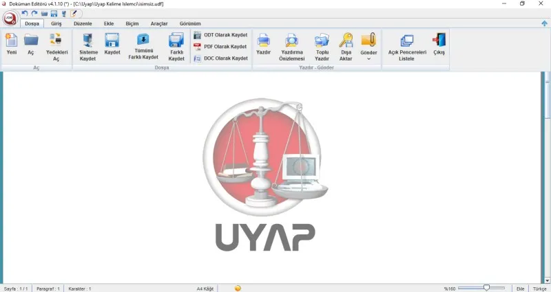 Uyap Editör Ekran Görüntüsü 2