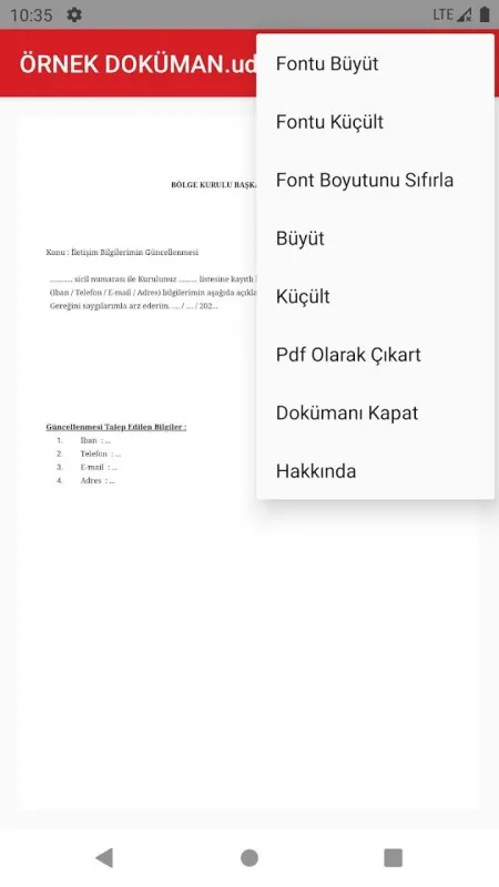 UYAP Doküman Editörü Ekran Görüntüsü - 2