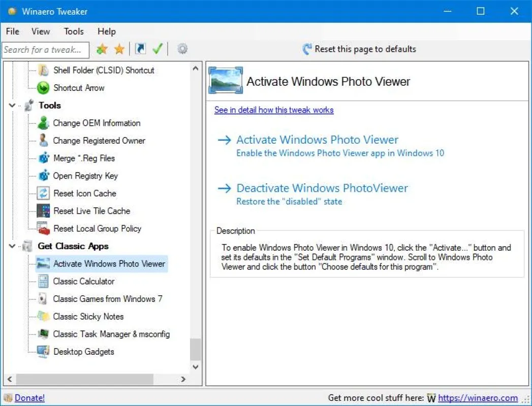 Winaero Tweaker Ekran Görüntüsü 4