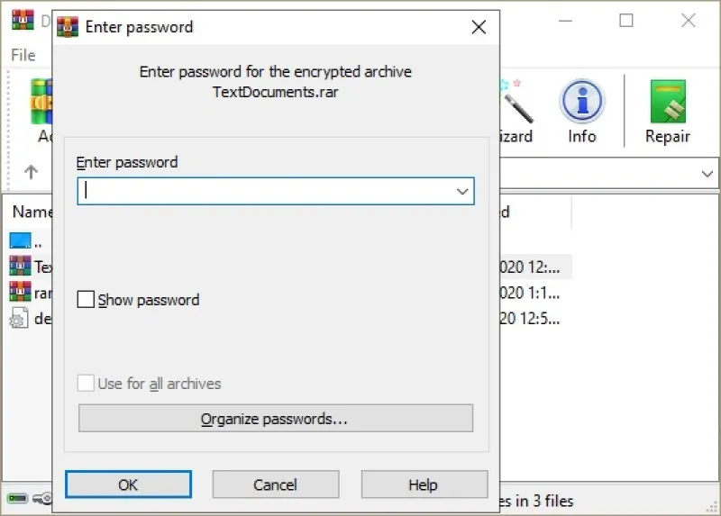 WinRAR Ekran Görüntüsü 2